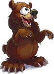  absurd_res alpha_channel ambiguous_gender bear bear_ears bear_tail brown_bear brown_body brown_fur claws club_penguin full-length_portrait fur hi_res looking_aside mammal official_art open_mouth portrait solo standing teeth unknown_artist ursine 