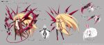  1girl blonde_hair dark_persona demon_girl demon_tail demon_wings detached_collar disgaea disgaea_rpg flat_chest flonne flonne_(fallen_angel) hair_ribbon long_hair navel pointy_ears revealing_clothes ribbon solo tail very_long_hair weapon wings 