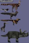 2023 acheroraptor ambiguous_gender azhdarchid beak biped carnivore ceratopsian claws dakotaraptor digital_media_(artwork) dinosaur dromaeosaurid feathered_dinosaur feathers feral frill_(anatomy) herbivore hi_res horn megafauna oldbuck2009 ornithischian pachycephalosaurid pachycephalosaurus pixel_(artwork) prehistoric pterosaur quadruped quetzalcoatlus reptile scales scalie simple_background struthiomimus theropod triceratops unfinished wings 