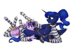  absurd_res anthro bound chain clothing cunnilingus dacaoo duo equid equine female female/female friendship_is_magic hasbro hi_res horse kiss_mark mammal my_little_pony oral pattern_clothing pony princess_luna_(mlp) sex striped_clothing stripes submissive submissive_anthro submissive_female twilight_sparkle_(mlp) vaginal 