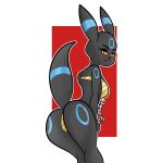  absurd_res anthro black_body black_fur blush eeveelution female feral fur generation_2_pokemon hi_res irgramfox mammal nintendo pokemon pokemon_(species) solo umbreon 