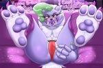  absurd_res animatronic annoyed anthro blush breasts canid canine canis chest_tuft clothing colored_nails dialogue eyelashes eyeshadow facial_markings feet female five_nights_at_freddy&#039;s five_nights_at_freddy&#039;s:_security_breach genitals green_highlights green_nails hair head_markings hi_res highlights_(coloring) lazier_boi legwear lipstick lying machine makeup mammal markings mostly_nude nails narrowed_eyes navel navel_piercing on_back pattern_clothing pattern_legwear pawpads piercing purple_body purple_clothing purple_eyeshadow purple_legwear purple_lipstick purple_nails pussy robot roxanne_wolf_(fnaf) scottgames small_breasts solo spread_pussy spreading steel_wool_studios striped_clothing striped_legwear stripes talking_to_viewer text thick_thighs tuft white_body white_hair wide_hips wolf yellow_eyes 