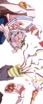  16mm_09 1boy absurdres baseball_cap birthday bouquet character_request confetti epaulettes facing_ahead gift giving glasses happy hat headband highres holding holding_bouquet koby_(one_piece) male_focus one_piece pink_hair round_eyewear short_hair sideways solo_focus 
