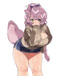  1girl highres ierotak long_sleeves original ribbed_sweater solo sweater thick_thighs thighs 