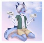  andromorph animated anthro belly bottomwear caylleen clothing dragon horn intersex male promotional_material ren_itsuki shorts solo 