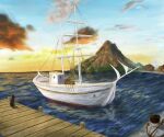  boat building harbor hkwryyy_pepe horizon mountain no_humans ocean original pier sail scenery shore town water watercraft 