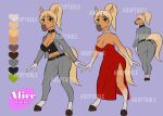  absurd_res anthro big_breasts big_butt blonde_hair breasts butt clothing dress equid equine female hair hexecat hi_res horse jewelry mammal necklace solo suit teacher 