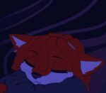  animated anthro blue_eyes canid canine ear_piercing female fox freeedon mammal open_mouth piercing solo waking_up yawn 