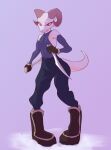  2021 absurd_res anthro artist_name clothed clothing dagger dual_wielding female full-length_portrait fully_clothed hi_res holding_dagger holding_object holding_weapon horn jarnqk kobold looking_at_viewer lya_(jarnqk) melee_weapon portrait purple_background simple_background solo standing weapon 