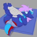 akira_(rustyfoxdraws) anthro bandage big_breasts big_butt breasts butt clothed clothing dragon female hair hi_res horn kobold panties rustyfoxdraws scalie simple_background slightly_chubby solo tail thick_thighs underwear wide_hips 