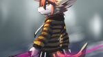  anthro black_bottomwear black_clothing black_pants bottomwear brown_clothing brown_stripes brown_topwear cheek_tuft clothed clothing dragon facial_tuft fur furred_dragon glistening glistening_eyes hair half-length_portrait hi_res holding_object kutto kuttoyaki looking_at_viewer male mouth_closed multicolored_body multicolored_fur narrowed_eyes orange_body orange_eyes orange_fur orange_hair pants pattern_clothing pattern_topwear portrait simple_background solo standing striped_clothing striped_topwear stripes topwear tuft white_body white_fur yellow_body yellow_fur yellow_stripes 