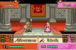  1girl animated animated_gif blonde_hair concealed_weapon critical_hit crossover crown dodging dress duel english_text fire_emblem goomba heads-up_display mario_(series) pink_dress pixel_art princess_peach sprite super_star_(mario) tumblr_username vilkalizer weapon 