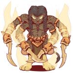  1:1 2022 3_toes abs absurd_res accessory anthro arm_markings armor armwear belt black_tail_tip blade bottomwear bracelet braided_hair braided_mane brown_body brown_bottomwear brown_clothing brown_fur brown_hair brown_loincloth brown_tail clothed clothing digital_drawing_(artwork) digital_media_(artwork) digitigrade dual_wielding facial_hair facial_piercing feet felid feline front_view full-length_portrait fur gauntlets gloves gloves_(marking) glowing glowing_body glowing_eyes glowing_markings goatee hair hair_accessory hairband handwear head_jewelry heroes_of_might_and_magic heroes_of_might_and_magic_5 hi_res holding_object holding_sword holding_weapon jewelry leg_markings legwear loincloth long_hair looking_at_viewer male mammal markings melee_weapon might_and_magic multi_arm multi_limb multicolored_body multicolored_fur multicolored_hair muscular muscular_anthro muscular_male navel nose_piercing nose_ring orange_body orange_eyes orange_fur orange_hair pantherine piercing portrait pose rakshasa_(might_and_magic) rakshasa_kshatra ring_piercing shvedochko simple_background skimpy socks_(marking) solo spots spotted_body spotted_fur spotted_markings standing sword tail tail_tuft toes topless topless_male tuft two_tone_body two_tone_fur two_tone_hair two_tone_tail ubisoft unconvincing_armor weapon whiskers white_background 
