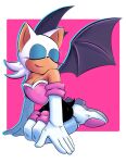  &lt;3 anthro armwear bare_shoulders bat boots breasts cleavage clothed clothing elbow_gloves eyes_closed eyeshadow female footwear fur gloves handwear high_heeled_boots high_heels linesonwhite lipstick makeup mammal membrane_(anatomy) membranous_wings narrowed_eyes rouge_the_bat sega simple_background solo sonic_the_hedgehog_(series) tan_body tan_skin white_body white_fur wings 