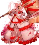  1girl amy_rose animal_ears arm_behind_back armor cape covered_eyes dress gauntlets hand_on_own_hip high_heels highres holding holding_weapon jewelry mallet necklace pants shoulder_armor skirt smile sonic_(series) sonic_and_the_black_knight usa37107692 weapon 