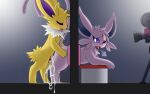  blush bodily_fluids breath camera cum duo eeveelution ejaculation espeon excessive_cum excessive_genital_fluids eyes_closed female feral forehead_gem forked_tail fur furniture generation_1_pokemon generation_2_pokemon genital_fluids genitals hi_res holding_butt jolteon kabeshiri looking_back looking_pleasured male male/female mammal mrseed nintendo one_eye_closed paws penetration penis pokemon pokemon_(species) stool stuck sweat tail tongue tongue_out unusual_anatomy unusual_tail white_body white_fur yellow_body 