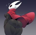  absurd_res anthro areola arthropod black_body breasts butt cloak clothing empty_eyes exposed_breasts female hi_res hollow_knight hornet_(hollow_knight) insect nipples redpandabobana solo team_cherry thick_thighs wide_hips 