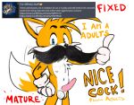  balls big_penis body_hair clothing english_text eyebrows facial_hair furaffinity genitals gesture gloves hairy_balls handwear letterbox miles_prower mustache nipples nude penis sega shmallow simple_background sonic_the_hedgehog_(series) tattoo text thumbs_up url white_background 