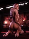  3:4 3d_(artwork) absurd_res alien alien_genitalia alien_humanoid anthro barefoot bioware blender_(software) butt digital_media_(artwork) electronic_arts feet female female_anthro female_humanoid genitals hi_res humanoid kneeling mass_effect not_furry nude nyreen_kandros pussy seurat turian 