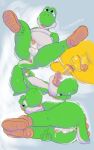  anal anus bodily_fluids cum disembodied_butt genital_fluids genitals green_yoshi hi_res humanoid male male/male mario_bros nintendo oral penis presenting presenting_anus rimming rocketshibaa saliva saliva_string sex yoshi 