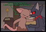  anthro argument brown_body brown_fur drugs ferro_(infinitydoom) fur grey_body grey_fur infinitydoom male male/male mammal murid murine rat red_eyes rodent story story_in_description 