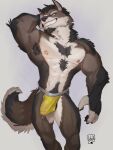  abs anthro armpit_hair armpit_tuft balls balls_outline black_body black_claws black_fur black_hair black_nose black_pawpads blue_eyes bodily_fluids body_hair brown_body brown_fur bulge canid canine canis chest_hair chest_tuft chin_tuft claws clothed clothing dipstick_tail dripping erection erection_under_clothing eyebrows facial_hair facial_tuft fur genital_fluids genital_outline genitals goatee hair happy_trail hi_res jockstrap jockstrap_only leaking_precum lion21 male mammal markings mexican_wolf muscular muscular_anthro muscular_male neck_tuft nipples pawpads pecs penis_outline precum precum_drip precum_through_clothing pubes sade_(canonical) solo solo_focus tail tail_markings tenting thick_eyebrows topless tuft underwear underwear_only wet wet_clothing white_body white_fur wolf yellow_clothing 