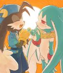  amber_graygamma anthro bandai_namco blush bodily_fluids clothing crying duo girly gloves handwear happy hat headgear headwear king_of_sorrow klonoa klonoa_(series) male male/male pinky_promise promise raised_finger raised_pinky recovering simple_background smile tears tears_of_joy young 
