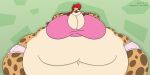  2020 anthro belly big_belly big_breasts bottomwear breasts clothing copyright_symbol deep_navel digital_media_(artwork) eyes_closed female fur hair hi_res huge_breasts huge_thighs hyena hyper hyper_belly hyper_hips hyper_thighs licking licking_lips mammal morbidly_obese morbidly_obese_anthro morbidly_obese_female navel obese obese_anthro obese_female overweight overweight_anthro overweight_female ponytail red_hair reggie_(chaotick9) satsumalord shirt shorts solo spots spotted_body spotted_fur spotted_hyena symbol thick_thighs tongue tongue_out topwear 