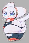  anthro big_butt big_eyes biped blue_eyes butt clothed clothing felid female fur glistening glistening_eyes keyhat_tk10 legwear looking_at_viewer mammal panties panties_down partially_clothed short_stack smile solo tail thick_thighs thigh_highs tiril tongue tongue_out underwear underwear_down white_body white_fur wide_hips 