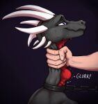  activision anthro bodily_fluids captured cartoon_physics chain chain_collar collar cynder disembodied_hand dragon female female_focus grasp long_neck maynard0 neck_bulge neck_grab nervous nervous_smile simple_background spikes spikes_(anatomy) spyro_the_dragon submissive submissive_female swallowing swallowing_sound_effect sweat sweatdrop throat_grab 