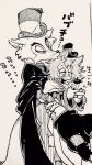  &quot;honest&quot;_john_foulfellow apple canid canine clothing domestic_cat eating embrace felid feline felis food fox fruit gideon_(pinocchio) hat headgear headwear hi_res hug hugging_from_behind kissing kissing_head lifting male male/male mammal pinocchio plant yanep 