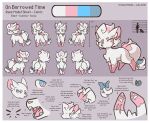  2021 3_tails absurd_res alolan_form alolan_vulpix ambiguous_gender blue_eyes bow_ribbon chest_tuft english_text fangs female_(lore) feral flat_colors fur gloves_(marking) heterochromia hi_res inner_ear_fluff leg_markings markings model_sheet multi_tail nintendo open_mouth pawpads pink_body pink_eyes pink_fur pink_nose pink_pawpads pokemon pokemon_(species) quadruped regional_form_(pokemon) rune_(wooled) scar shiny_pokemon socks_(marking) solo tail teeth text tongue tuft white_body white_fur wooled 