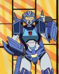  1girl aged_up autobot blue_panties breasts colored_skin curvy grey_skin hand_on_own_hip helmet humanoid_robot mecha medium_breasts panties piratespyro robot solo transformers transformers:_rescue_bots transformers:_rescue_bots_academy underwear whirl_(transformers) yellow_eyes 