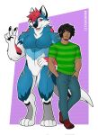  anthro canid canine clothed clothing digital_media_(artwork) duo human male male/male mammal nandarazzi phillip_jr_(sketchy_pc) sparks_(sparkshuskyy) 