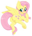  absurd_res blush butt emote_(artist) equid equine female feral fluttershy_(mlp) friendship_is_magic hair hasbro hi_res horse mammal my_little_pony nervous pink_hair pony presenting presenting_hindquarters solo wings yellow_body 