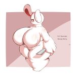  anthro big_breasts bloody_bunny bloody_bunny_(series) breasts english_text female hi_res huge_breasts knife lagomorph leporid lightmizano mammal one_eye_obstructed rabbit red_eyes slightly_chubby solo text thick_thighs white_body 