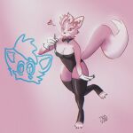  anthro black_clothing bow_tie breasts clothed clothing early_works female fur gloves hair handwear legwear leotard painting_(verb) pink_body pink_fur pink_hair solo teasnapple thigh_highs white_clothing white_gloves white_handwear 