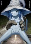  animate_inanimate areola armor ball_joints blue_body blue_eyes blue_hair blue_skin breasts campfire carrying_another clothing digital_media_(artwork) dirt doll drillmole duo elden_ring female fire fromsoftware genitals grass hair hat headgear headwear hi_res human humanoid japanese_text larger_male living_doll male male/female mammal multi_arm multi_limb navel nipples not_furry nude one_eye_closed plant purple_nipples pussy ranni_the_witch sand size_difference smaller_female tarnished_(elden_ring) text translation_request witch_hat 