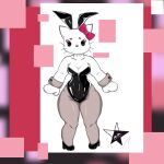  akavaps(artist) anthro breasts bunny_costume clothing confusion costume felid feline female female/female hello_kitty_(character) hello_kitty_(series) hi_res mammal sanrio small_breasts solo thick_thighs 