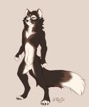  absurd_res animal_genitalia fluffy fluffy_tail full_body_view fully_sheathed genitals gulonine hi_res kaizuul_(character) mammal marten mustelid musteline sable_(marten) sheath tail tazatail 