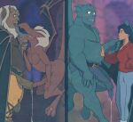  all_the_way_through broadway_(gargoyles) brooklyn_(gargoyles) disney elisa_maza_(gargoyles) female gargoyle gargoyles genitals hi_res hudson_(gargoyles) human humanoid_genitalia humanoid_penis male male/male mammal penis rev_(artist) sex tail tail_fetish tail_play tail_sex through_wall touching_tips 