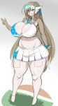  anthro asuna_ichinose big_breasts blue_archive blue_eyes blush bottomwear breasts brown_hair cleavage clothed clothing female gaikiken gardevoir generation_3_pokemon hair hi_res long_hair looking_at_viewer nintendo pokemon pokemon_(species) sketch skirt smile solo thick_thighs white_bottomwear white_clothing white_skirt 