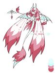  1other androgynous arianeanco claws dragon dragon_horns dragon_tail dragon_wings highres horns kirs original pink_hair sword tail very_long_ears weapon wings 