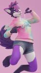  3d_(artwork) absurd_res anthro barbie_(film) blender_(software) blender_cycles canid canine clothed clothing digital_media_(artwork) fox gesture happy herm hi_res intersex itsjag jumping looking_at_viewer mammal pastel pointing pointing_at_self smile solo 