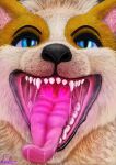  absurd_res canid canine fox hi_res mammal mouth_shot open_mouth rektalius vore 