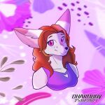  anthro canid canine clothing dharmony female female/female fennec fox hi_res icon mammal multicolored_body purple_clothing rose_eyes simple_background solo two_tone_body 