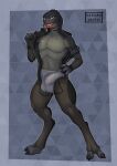  2_toes alien anthro bulge clothing feet grey_body halo_(series) harmaagriffin hi_res jaws male microsoft muscular muscular_male sangheili solo toes underwear undressing xbox_game_studios 