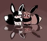  alternate_form ambiguous_gender black_body black_fur brown_body brown_fur duo eevee feral fur generation_1_pokemon hi_res nintendo pokemon pokemon_(species) smile white_body white_fur yakkotsuki 