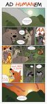  absurd_res ambiguous_gender bear canid canine comic deer dusty-demon feral forest fox group hi_res mammal plant procyonid raccoon sky speech_bubble tree 