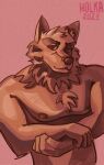  absurd_res anthro flexing fur hi_res holkaqonka male muscular nipples red_body red_fur sketch solo 